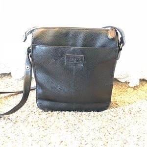 Relic Black Leather Crossbody Bag